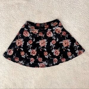Floral Velvet Skater Skirt